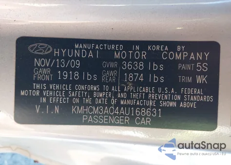 2010 Hyundai Accent Gs from USA, damaged, VIN KMHCM3AC4AU168631